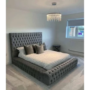 Aurora Velvet Upholstered Platform Bed - 6XSg2s - Image 1