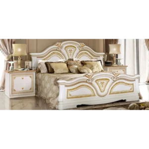 Grand Art Deco Velvet Upholstered Bed - 9lM3CR - Image 1