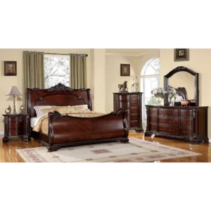 Aristocrat Satin Polish Wood Bed Set - BCa2lw - Image 1