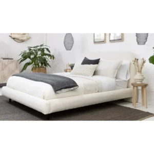 Calma Channel-Tufted Boucle Bed - CDui9U - Image 1