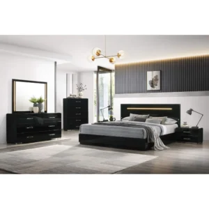 Linear Deco Wooden Platform Bed - FPZUC6 - Image 1