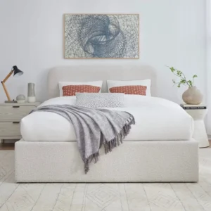 Haven Textured Boucle Platform Bed - IV89M3 - Image 1