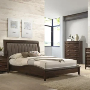 Haven Grain Polish Finish Platform Bed - Kvyggg - Image 1