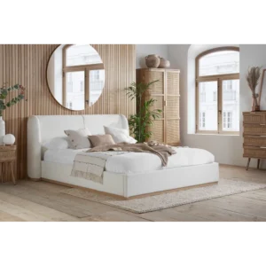 Luna Soft-Touch Boucle King Bed - LcOWld - Image 1