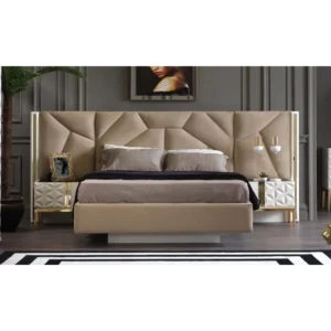 Istanbul Art Deco Carved Bed Frame Turkish - MUjXAL - Image 1