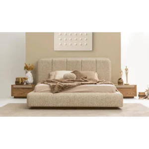 Moda Curved Boucle Bed Frame - Qx9hrs - Image 1