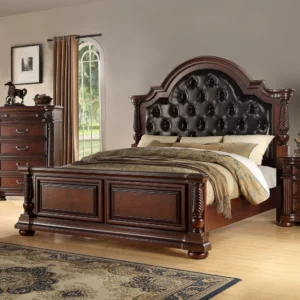 Pinnacle Refined Polish Wood Bed - RuExL8 - Image 1