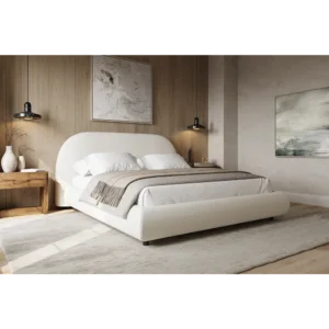 Nimbus Cloud Boucle Platform Bed - TZIddP - Image 1