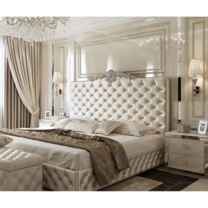 Metro Stitched PU Leather Bed Frame - V4riMK - Image 1