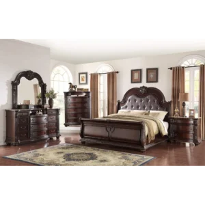 The Regent Luxury Polish Wood King Bed - Wn08MU - Image 1