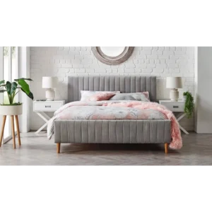 Bordeaux Velvet Panel King Bed - fu7d4N - Image 1