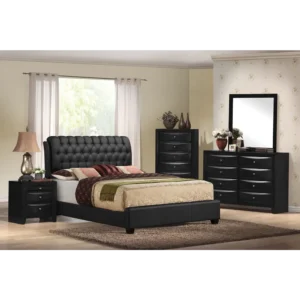 Eclipse Tufted PU Leather King Bed - oo7P7D - Image 1