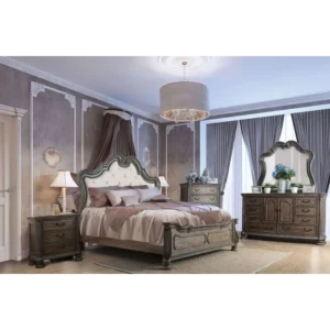 Opulent Grain High-Gloss Polish Bed Frame - qgHsPC - Image 1