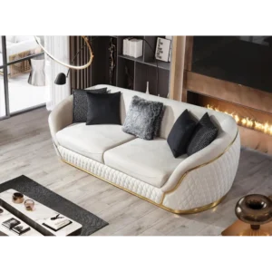 Pasha Velvet & Wood Accent Sofa - s9MBNw - Image 1